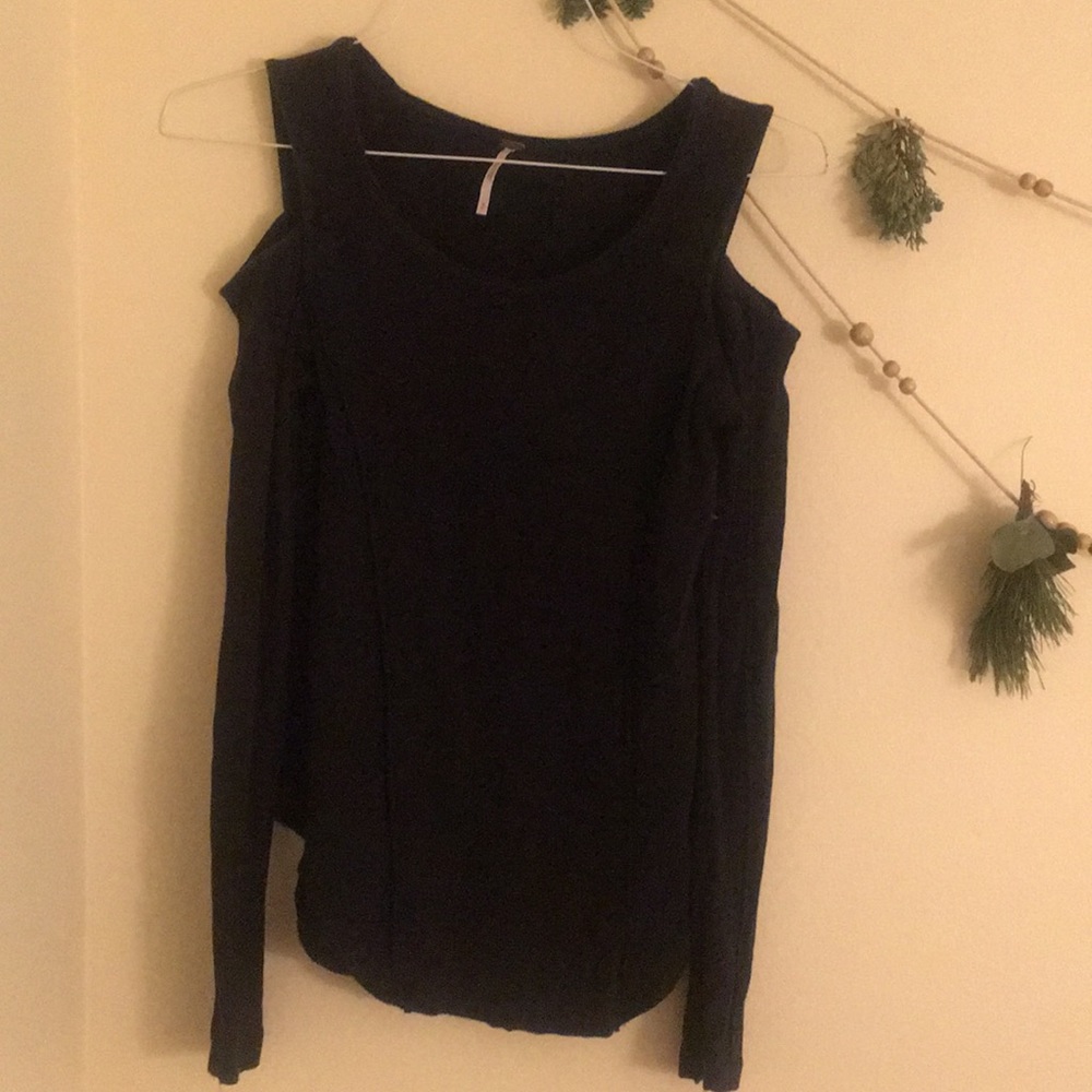 Free People black cold shoulder long sleeve